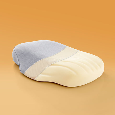 Sonive Nackenkissen Kopfkissen, Kissen Kopfkissen mit Baumwolle Kissenbezug aus Memory Foam für Kinder Mann Frau, Grau 58x38x10cm