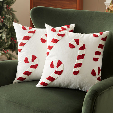 Sonvie Christmas Cushion Covers Set Of 2 Decor, Soft Decorative Square Throw Pillow Cover 45x45cm (18x18 in), Pillows Cases for Bedroom Sofa Couch Decorations