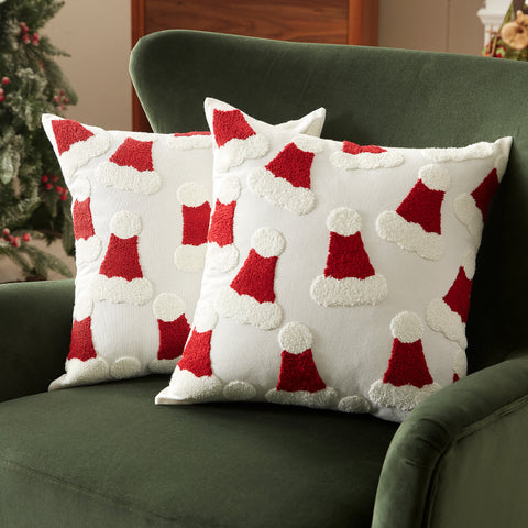 Sonvie Christmas Cushion Covers Set Of 2 Decor, Soft Decorative Square Throw Pillow Cover 45x45cm (18x18 in), Pillows Cases for Bedroom Sofa Couch Decorations