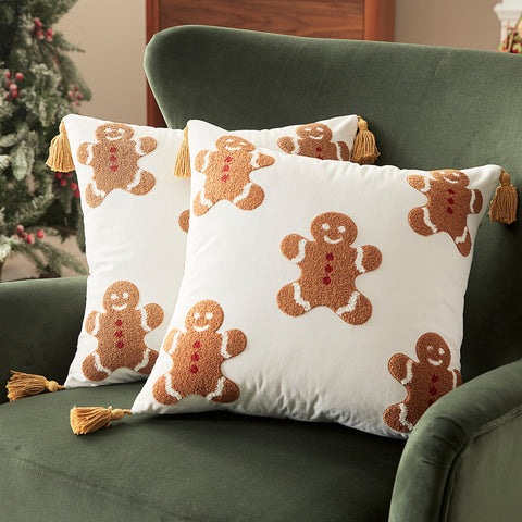 Sonvie Christmas Cushion Covers Set Of 2 Decor, Soft Decorative Square Throw Pillow Cover 45x45cm (18x18 in), Pillows Cases for Bedroom Sofa Couch Decorations