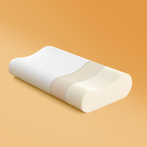 Sonive Contour Memory Foam Pillow Ergonomic Head Neck Support Pillows, Bed Pillow with Cover, for Side, Back, Stomach Sleepers 60×33×12/10cm