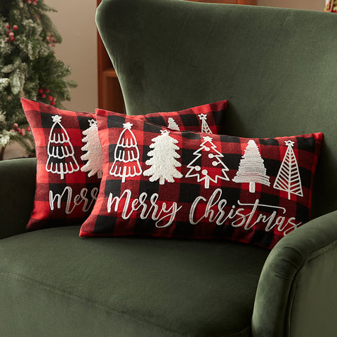 Sonvie Christmas Cushion Covers Set Of 2 Decor, Soft Decorative Square Throw Pillow Cover 45x45cm (18x18 in), Pillows Cases for Bedroom Sofa Couch Decorations