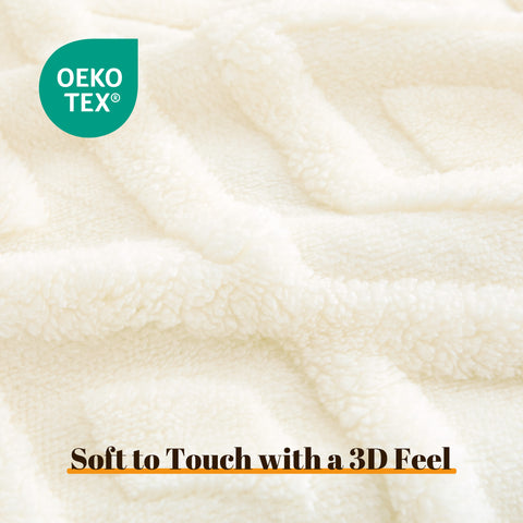 F9 Sonive Cushion Covers 40x40cm Set of 2 Decorative Pillow Covers Knitted Jacquard Square Neutral Pillowcases with Invisible Zipper for Sofa Couch Bedroom White