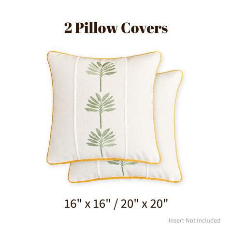 F8 Sonive Cushion Covers 40x40cm Set of 2 Decorative Pillow Covers Woven Embroidered Square Neutral Pillowcases with Invisible Zipper for Sofa Couch Bedroom White