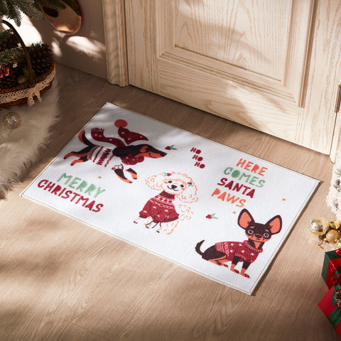 Sonive Christmas Door Mat Indoor, Non-Slip Dirt Trapper Door Mat for Back & Front Door, Carpet Rug Machine Washable Entrance Rug Doormat