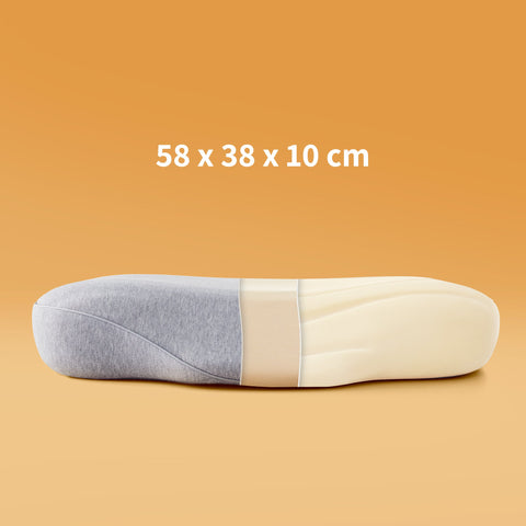 Sonive Nackenkissen Kopfkissen, Kissen Kopfkissen mit Baumwolle Kissenbezug aus Memory Foam für Kinder Mann Frau, Grau 58x38x10cm