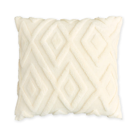 F9 Sonive Cushion Covers 40x40cm Set of 2 Decorative Pillow Covers Knitted Jacquard Square Neutral Pillowcases with Invisible Zipper for Sofa Couch Bedroom White