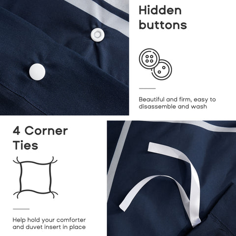 SONIVE Duvet Cover Set Polyester Quilt Cover double Bedding Set With Pillow Cases, Fitted Sheet, Easy Care Hotel Quality Duvets