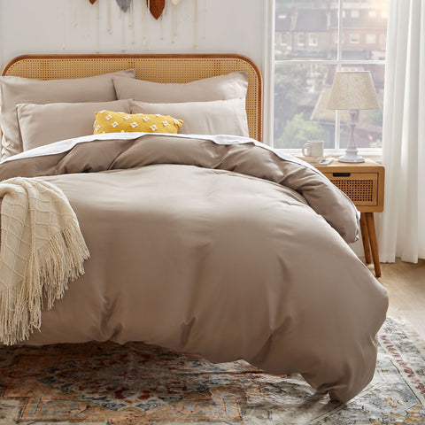 Sonive Housse de Couette, Carreau x Bleu Marine, Couette 4 Saison 100% Couette en Microfibre