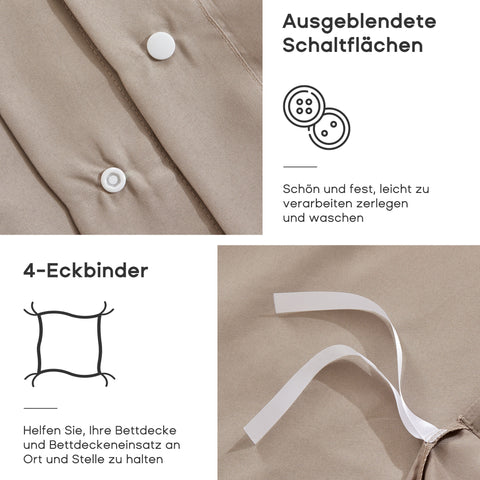 SONIVE Bettwäsche-Sets aus Mikrofaser mit Kissenbezügen ÖKO-TEX Bettwäsche mit Eckbänder