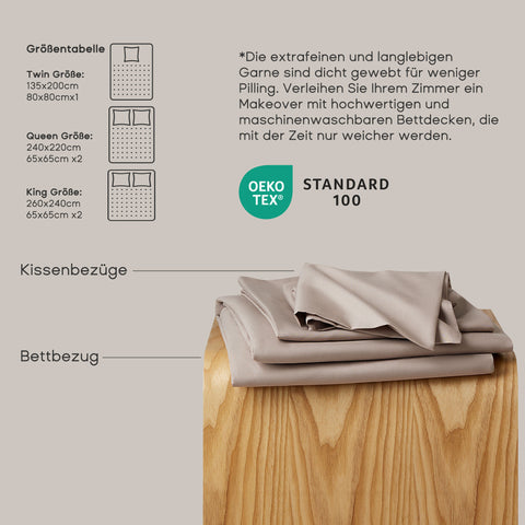 SONIVE Bettwäsche-Sets aus Mikrofaser mit Kissenbezügen ÖKO-TEX Bettwäsche mit Eckbänder