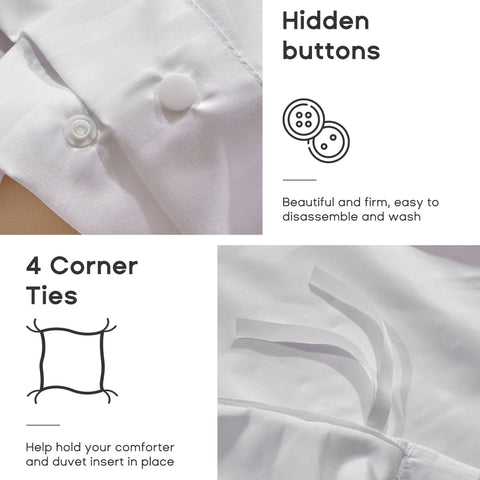 Sonive 100% Cotton Duvet Cover Set with Pillowcase White,Hotel Quality Quilt Cover double Bedding Sets Pillow,Lightweight & Breathable,Soft Bed Covers