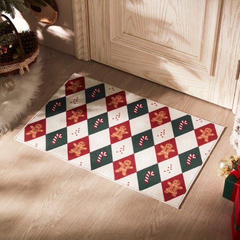 Sonive Christmas Door Mat Indoor, Non-Slip Dirt Trapper Door Mat for Back & Front Door, Carpet Rug Machine Washable Entrance Rug Doormat